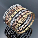 Delicate Hollow Roman Numeral Bracelets Titanium Steel Bangle Fine Jewelry Women