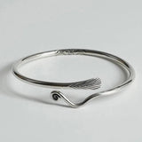 Foxanry Vintage Punk Silver Bracelet Peacock Feather Party Jewelry