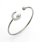 Star Moon Charm Steel Love Bangles Steampunk Bracelets For Women