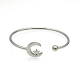 Star Moon Charm Steel Love Bangles Steampunk Bracelets For Women