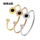 Adjustable Stainless Steel Shell Rotatable Bracelets For Women