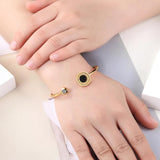 Adjustable Stainless Steel Shell Rotatable Bracelets For Women