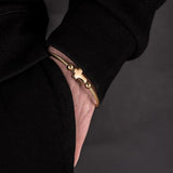 Cross Charm Stainless Steel Hemp Rope Bracelet