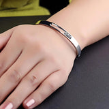Stainless Steel Rhinestone Cuff Bangle Bracelet for Women