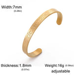 Islamic Quran Bracelet Ayatul Kursi Calligraphy Cuff Bangle Religious Gift