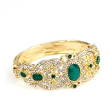 Sunspicems 18K Crystal Cuff Bracelet Bangle for Women
