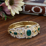 Sunspicems 18K Crystal Cuff Bracelet Bangle for Women
