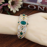 Sunspicems 18K Crystal Cuff Bracelet Bangle for Women