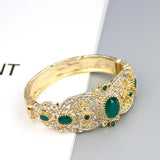 Sunspicems 18K Crystal Cuff Bracelet Bangle for Women