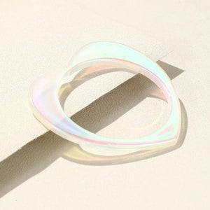 Resin Heart Bangles Multicolor Charm Punk Bracelet For Women