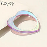 Resin Heart Bangles Multicolor Charm Punk Bracelet For Women