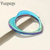 Resin Heart Bangles Multicolor Charm Punk Bracelet For Women