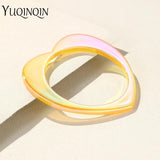 Resin Heart Bangles Multicolor Charm Punk Bracelet For Women
