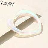 Resin Heart Bangles Multicolor Charm Punk Bracelet For Women