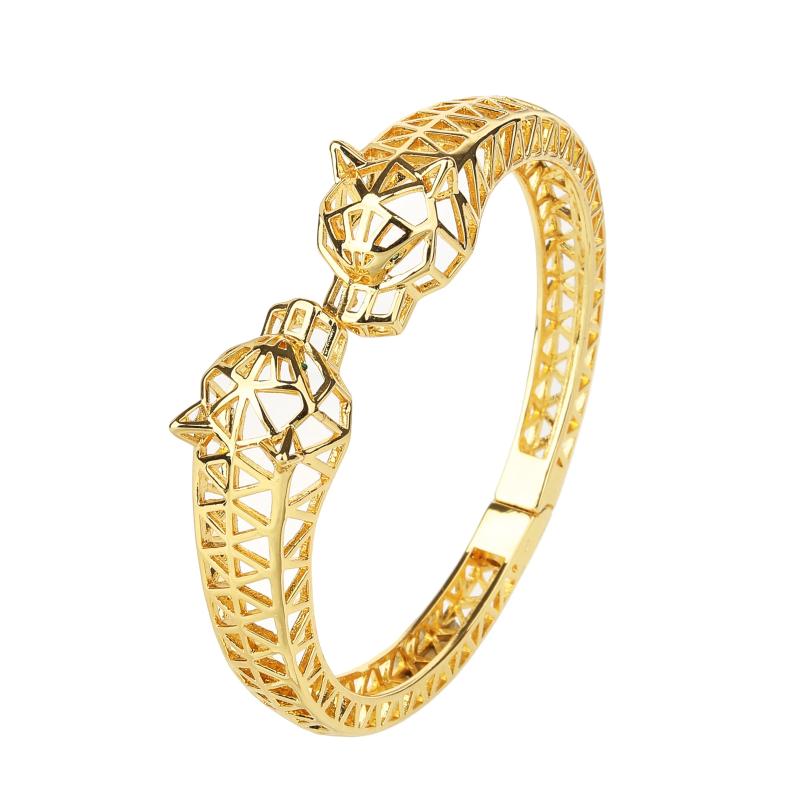 Double Leopard Lead Men Wedding Bracelet Bangle