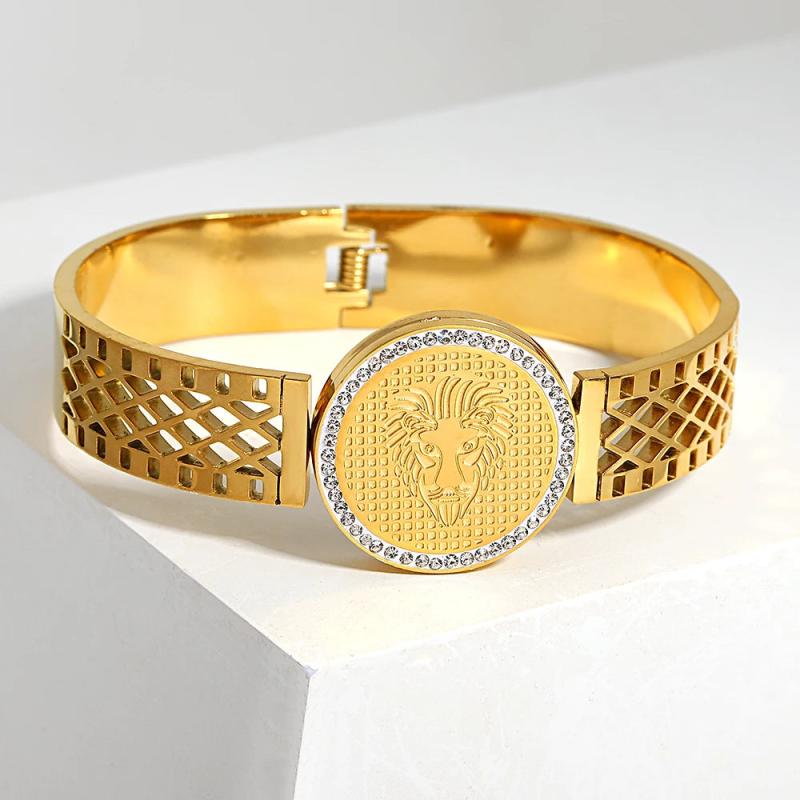 Personality Lion Eyes Stainless Steel Bangles Bracelets for Women