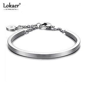 Adjustable Stainless Steel Heart Cuff Bangle Bracelet for Women