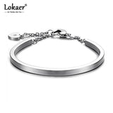 Adjustable Stainless Steel Heart Cuff Bangle Bracelet for Women