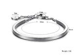 Adjustable Stainless Steel Heart Cuff Bangle Bracelet for Women