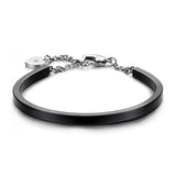 Adjustable Stainless Steel Heart Cuff Bangle Bracelet for Women