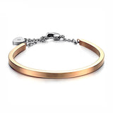 Adjustable Stainless Steel Heart Cuff Bangle Bracelet for Women