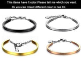 Adjustable Stainless Steel Heart Cuff Bangle Bracelet for Women
