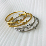 Steel Wire Rope Horseshoe Buckle Bracelet Titanium Cable Elastic