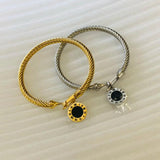 Steel Wire Rope Horseshoe Buckle Bracelet Titanium Cable Elastic