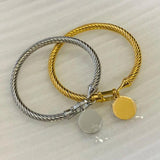 Steel Wire Rope Horseshoe Buckle Bracelet Titanium Cable Elastic