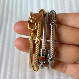 Steel Wire Rope Horseshoe Buckle Bracelet Titanium Cable Elastic