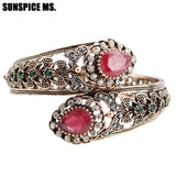 Bohemia Women Bracelet Vintage Flower Resin Bangle Antqiue Turkey Ethni