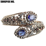 Bohemia Women Bracelet Vintage Flower Resin Bangle Antqiue Turkey Ethni