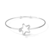 Stainless Steel Star Bracelet Open Cuff Bangle