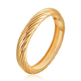 Embossed Lines Cuff Bracelet Alloy Bangle Women's Jewelry