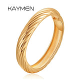 Embossed Lines Cuff Bracelet Alloy Bangle Women's Jewelry