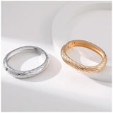 Embossed Lines Cuff Bracelet Alloy Bangle Women's Jewelry