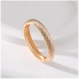 Embossed Lines Cuff Bracelet Alloy Bangle Women's Jewelry