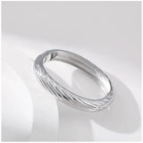 Embossed Lines Cuff Bracelet Alloy Bangle Women's Jewelry