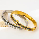 Zircon Star Moon Heart Cuff Bracelet Stainless Steel Stacked Bangles
