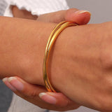 Silver Cross Bangle 18K Plated Stainless Steel Bracelet