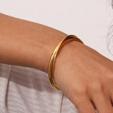 Silver Cross Bangle 18K Plated Stainless Steel Bracelet