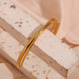 Silver Cross Bangle 18K Plated Stainless Steel Bracelet
