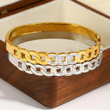 Women's Stainless Steel Rhinestone Charm Bracelet