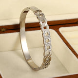 Women's Stainless Steel Rhinestone Charm Bracelet