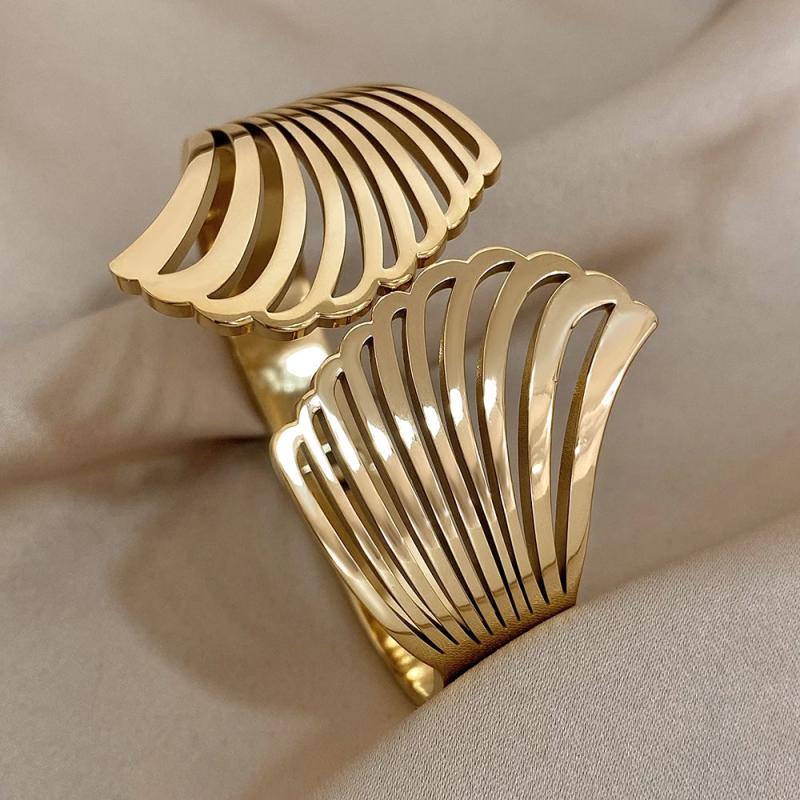 Stainless Steel Wide Bracelet Bangle for Women
