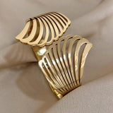 Stainless Steel Wide Bracelet Bangle for Women