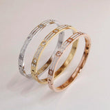 Women's Stainless Steel Crystal Charm Bracelet