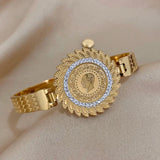 Chunky Charm Portrait Coin Bracelet for Women