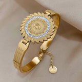 Chunky Charm Portrait Coin Bracelet for Women