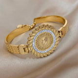 Chunky Charm Portrait Coin Bracelet for Women